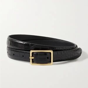 Anderson’s Croc Effect Black Leather Belt